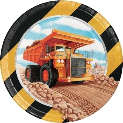 Beverage Paper Plates - Big Dig Construction - 8pk -7&quot;