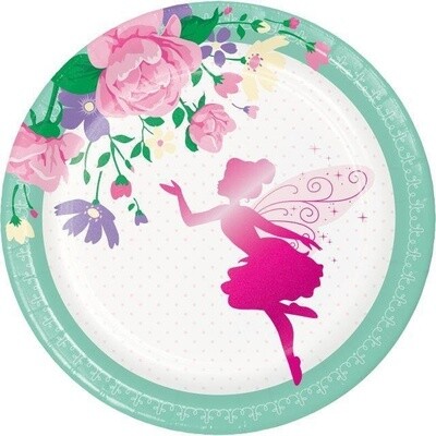 Beverage Paper Plates-Floral Fairy Sparkle-8pk-7&quot;