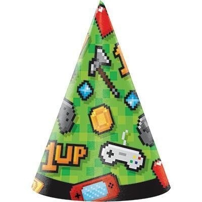 Party Hats - Gaming Party -  8pk