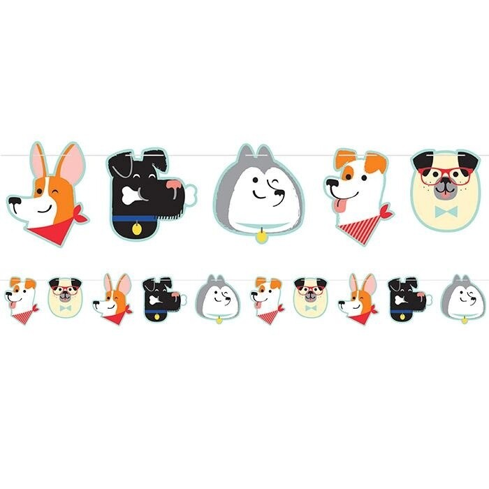 Ribbon Banner- Dog Party- 6.3ft x 6&quot;