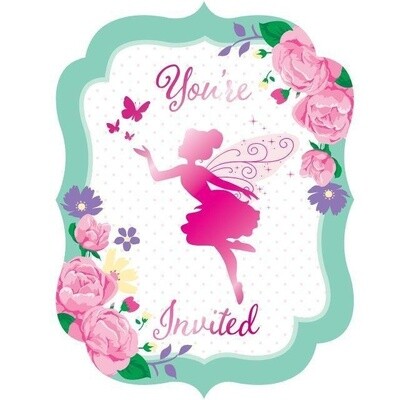 Invitations-Floral Fairy Sparkle-8pk