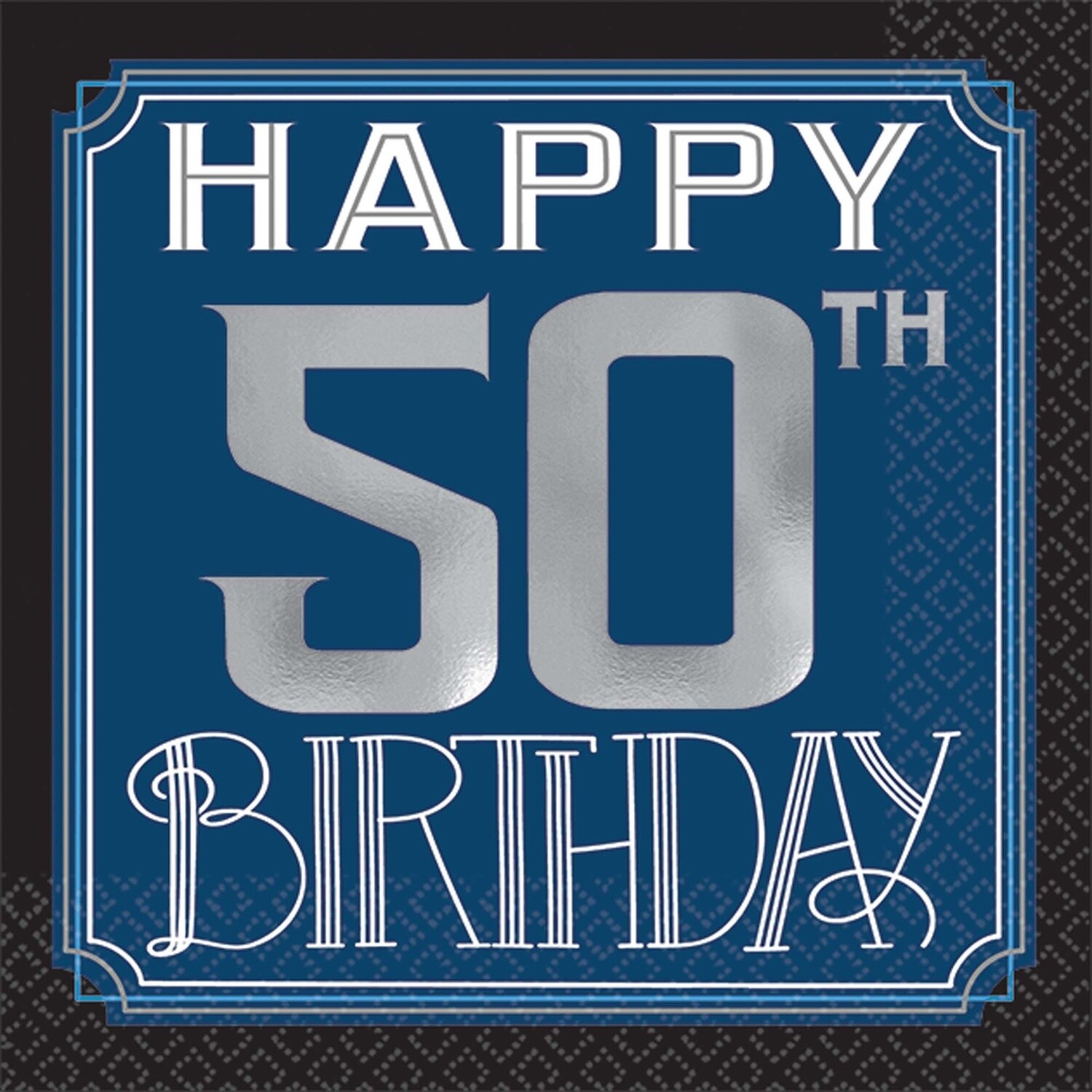 Beverage Napkins- Happy Birthday Man- 50th- 16pcs