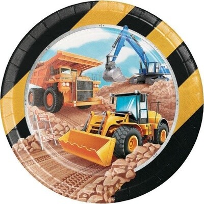 Luncheon Paper Plates-Big Dig Construction-8pk-9&quot;