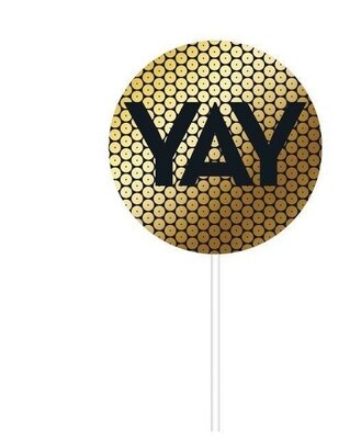 Cake Topper-Yay-Sequins-1  Count