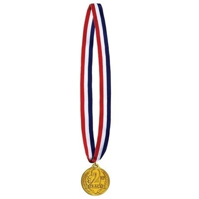 Medal-Second Place Gold Medal with Ribbon
