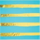 Luncheon Napkins- Bermuda Blue Foil Stamped