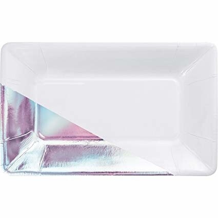 Appetizer Plates-White &amp; Iridescent
