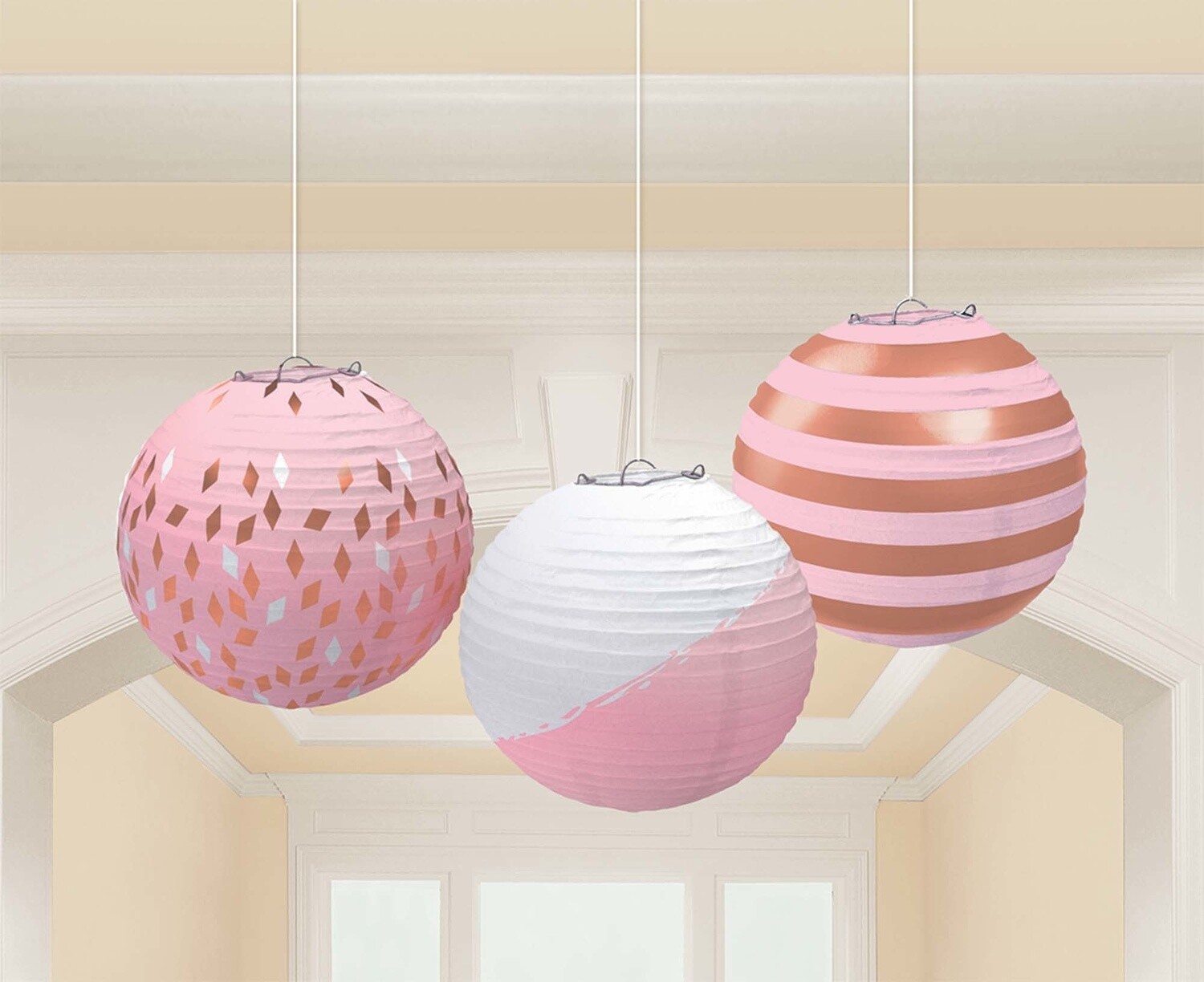 Paper Lanterns-Rose Gold-Hot Stamp-3pcs