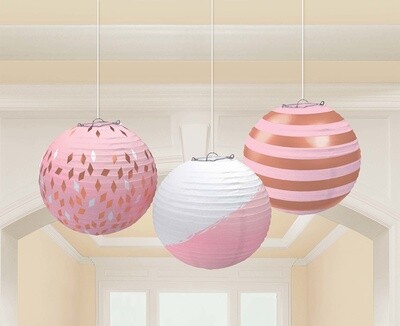 Paper Lanterns-Rose Gold-Hot Stamp-3pcs