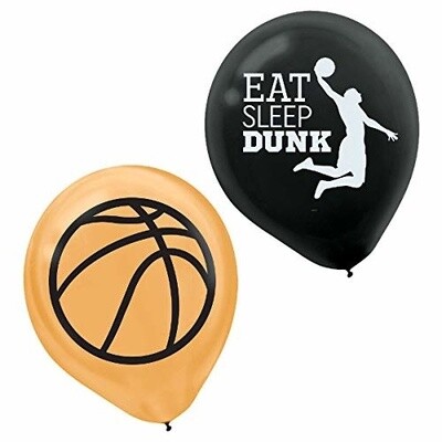Balloons-Latex-BasketBall-6pk-12&quot;