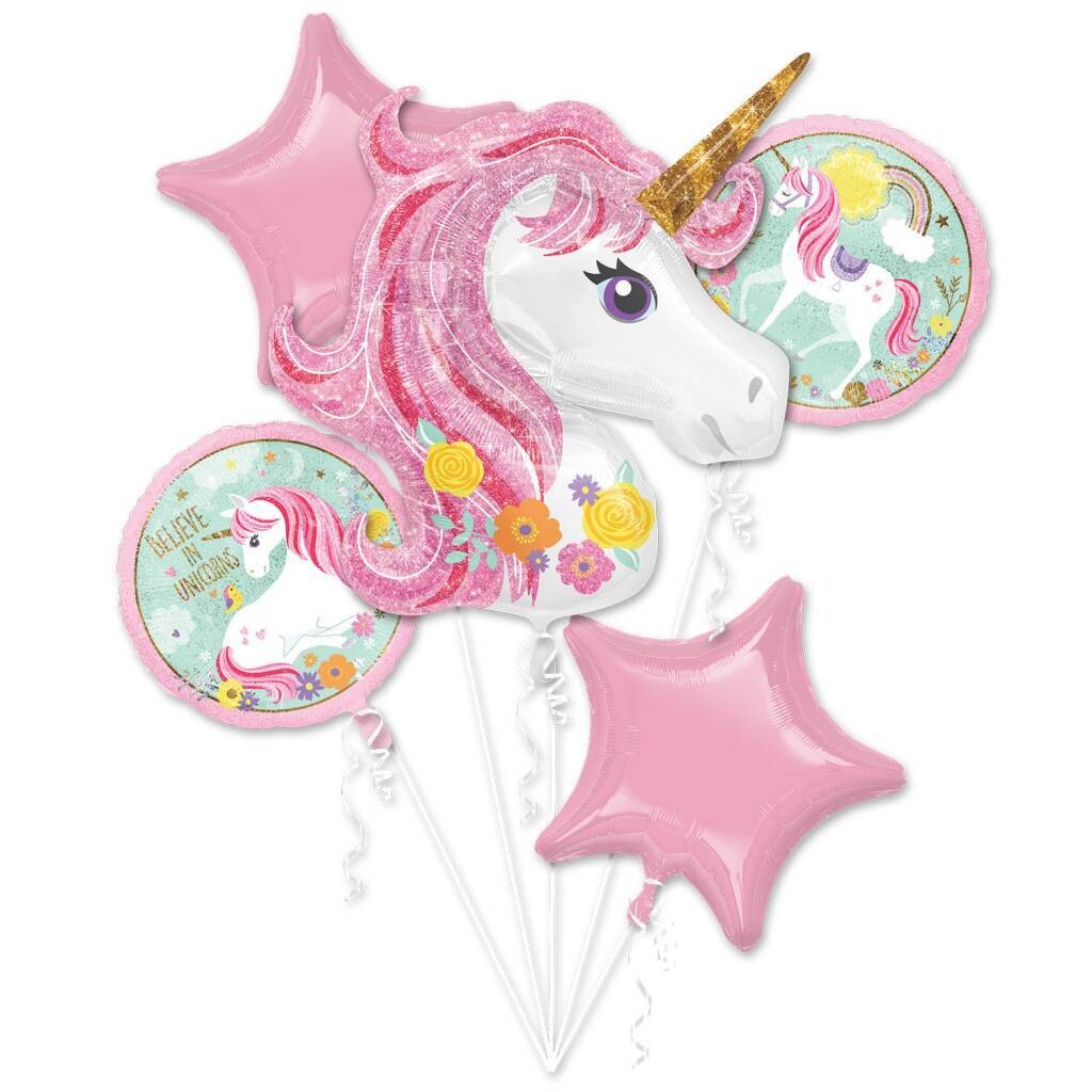 Foil Balloons - Magical Unicorn - 5pk