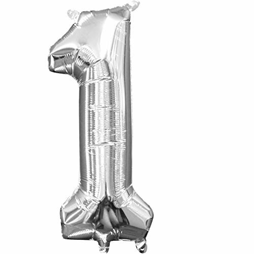 Foil Baloon Air Filled - &quot;1&quot; - Silver - 16&quot;