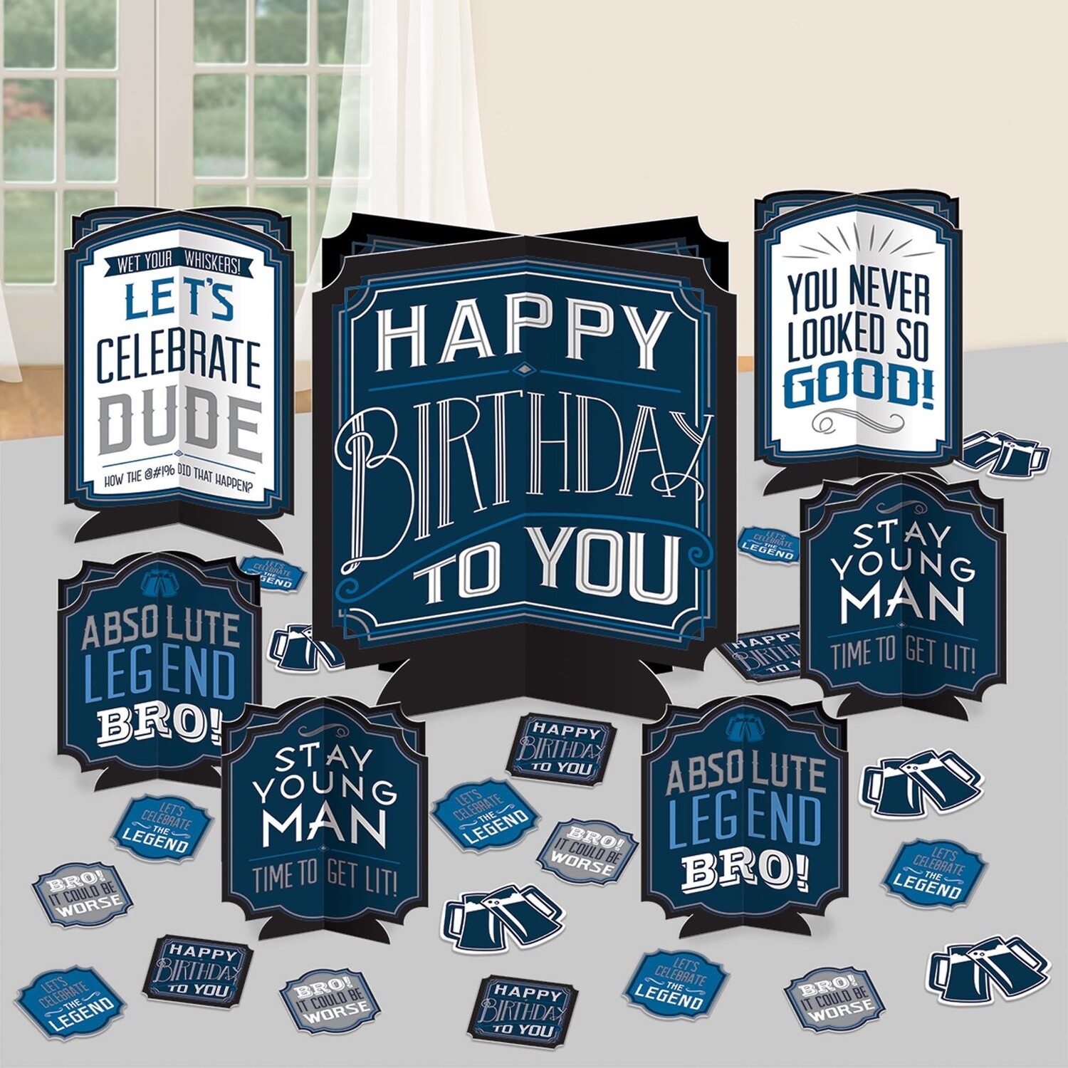 Table Decorating kit- Happy Birthday Man- 7pcs