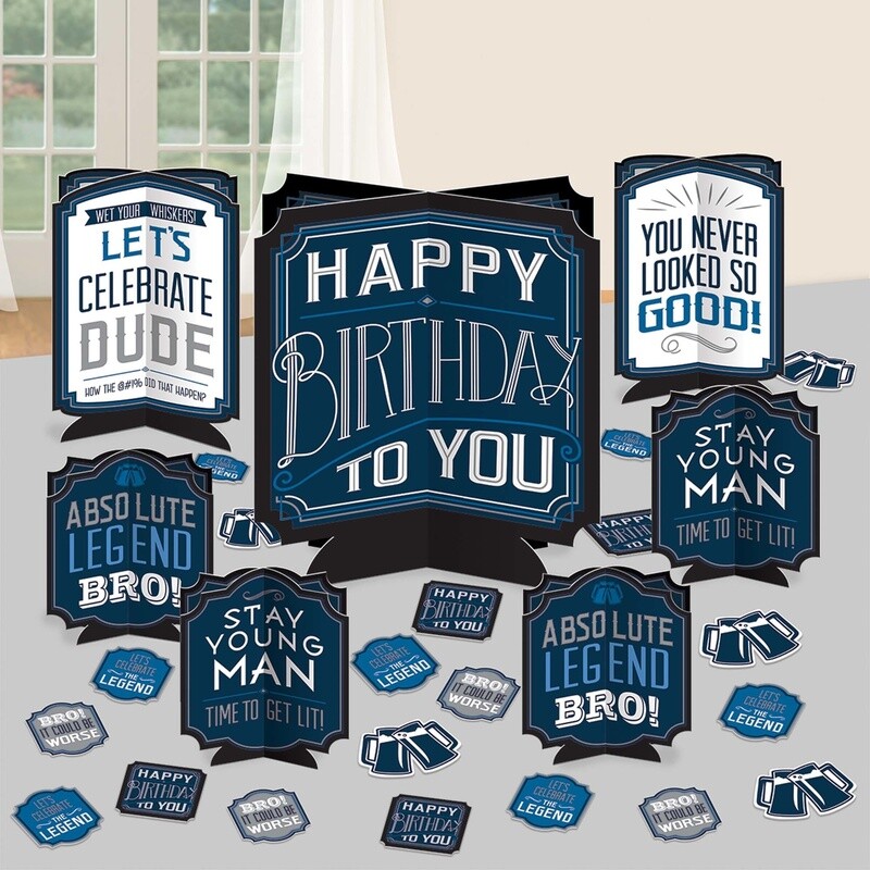Table Decorating kit- Happy Birthday Man- 7pcs