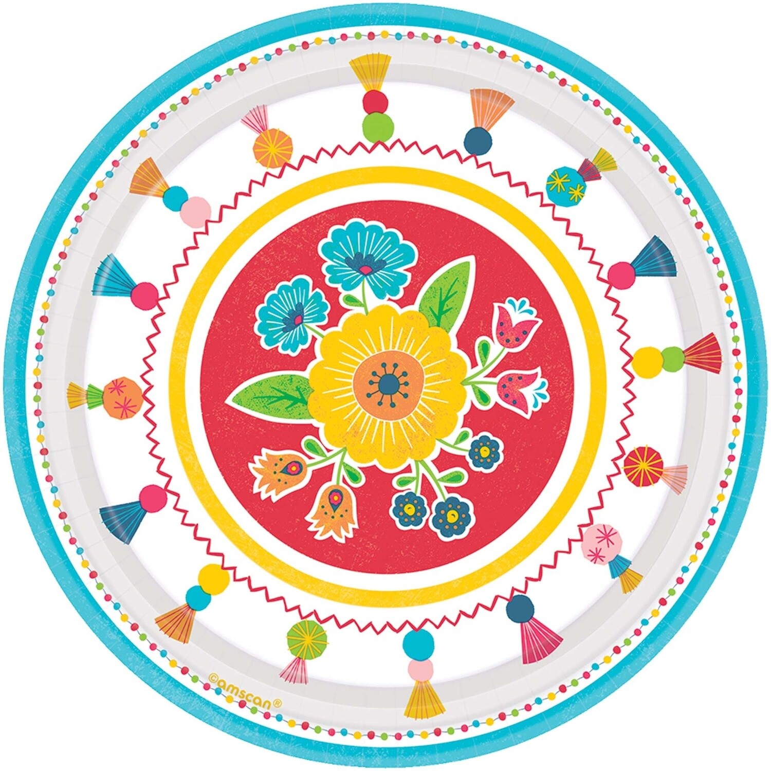 Beverage Paper Plates- Fiesta Time- 8pk- 7&quot;