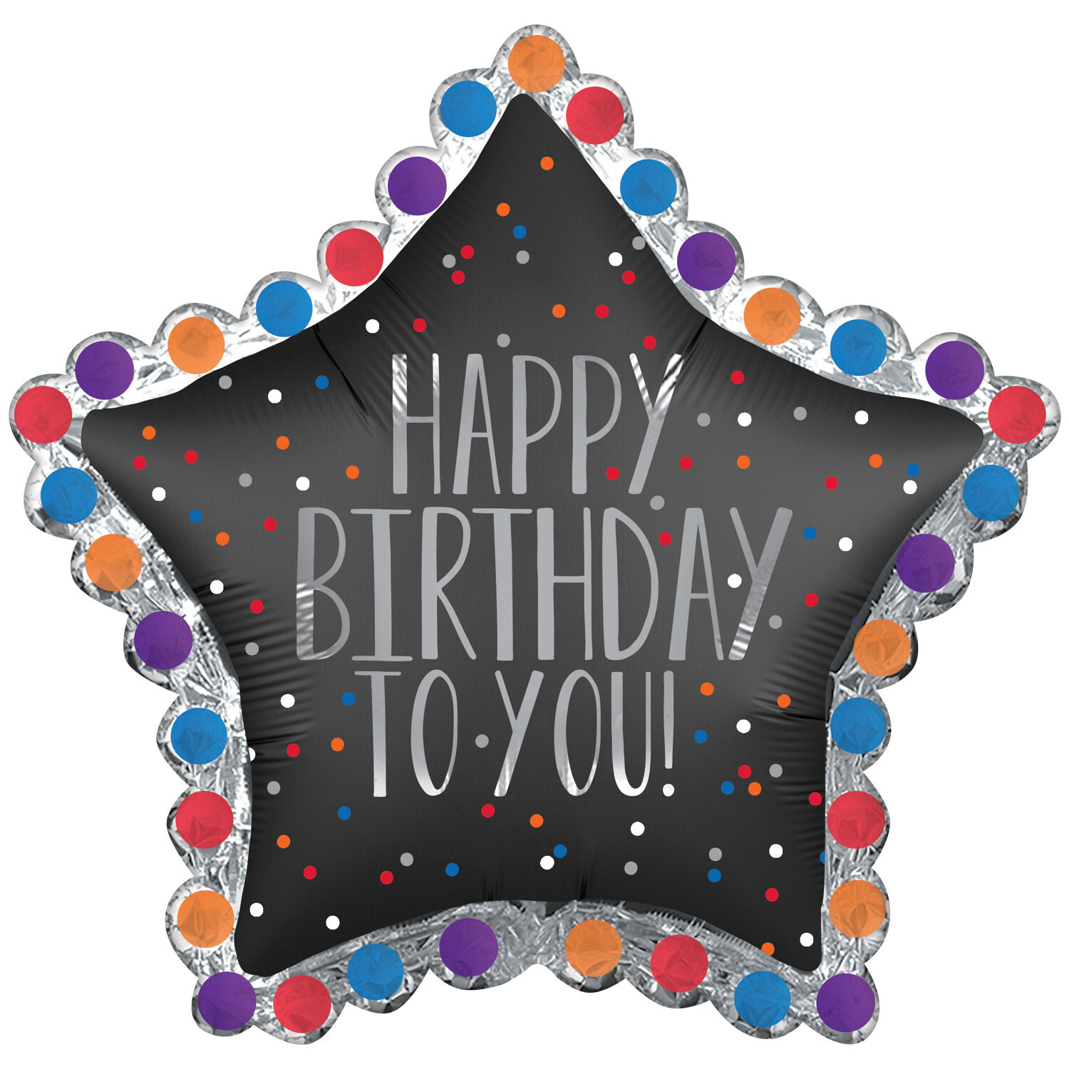 Foil Balloon - Happy Birthday To You Satin Star - 34&quot;