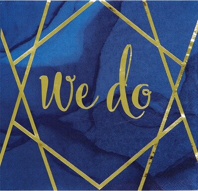 Luncheon Napkins-Navy Gold Geode-We Do-12.8&quot; x 12.7&quot;-16 Count