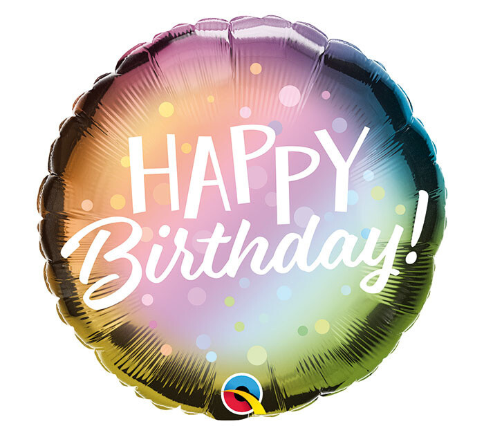 Foil-Happy Birthday Metallic Ombre Dots 18&quot;