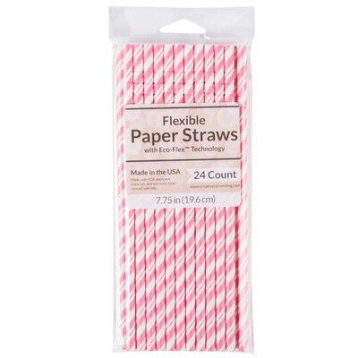 Paper Straws - Candy Pink - 24pk