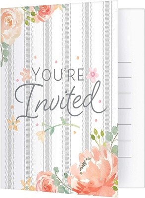 Invitations-Farmhouse Floral-8pk