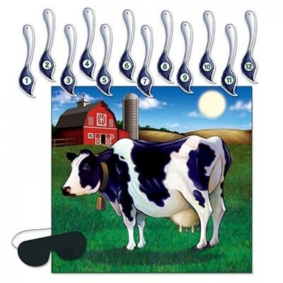 Party Game-Pin The Tail on the Cow-14pcs
