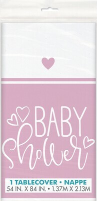 Tablecover-Pink Hearts Baby Shower-54x84&quot;