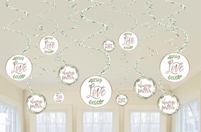 Swirl Decorations- Love and Leaves- 12pcs
