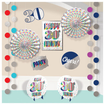 Room Decorating Kit-Here&#39;s To 30-12pcs