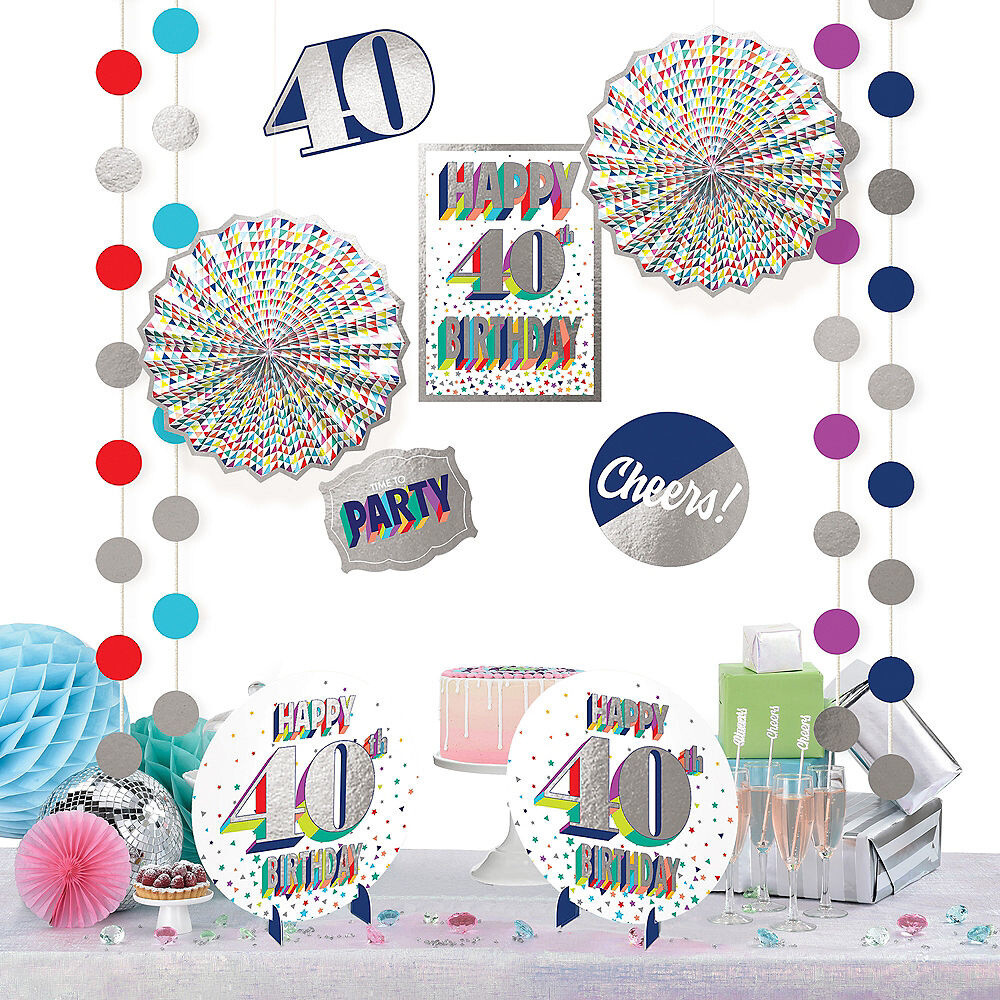 Room Decorating Kit-Here&#39;s To 40-12pcs
