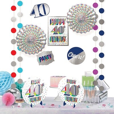 Room Decorating Kit-Here&#39;s To 40-12pcs