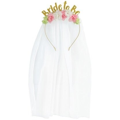 Headband-Bride To Be-With Veil-1pc
