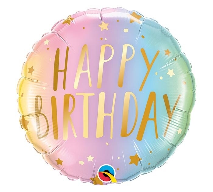 Foil-Happy Birthday/Gold Stars 18&quot;