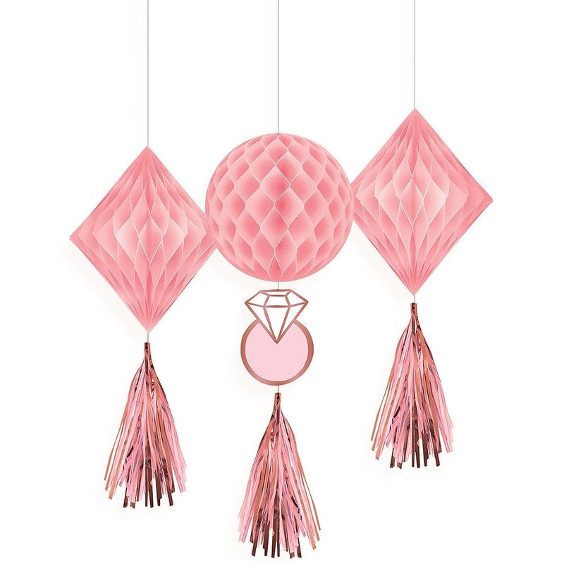 Honeycomb Decorations-Blush Wedding-3pk