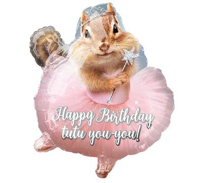 Foil Balloon-Supershape-Happy Birthday Tutu Squirrel