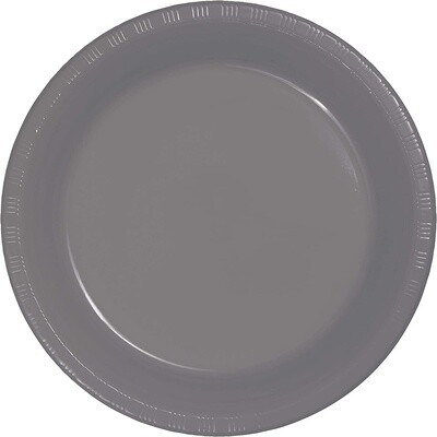 Luncheon Plastic Plates-Glamour-Gray-20pk-9&quot;