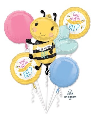 Foil Balloon-5pcs Bouquet-What will the Honey Bee?