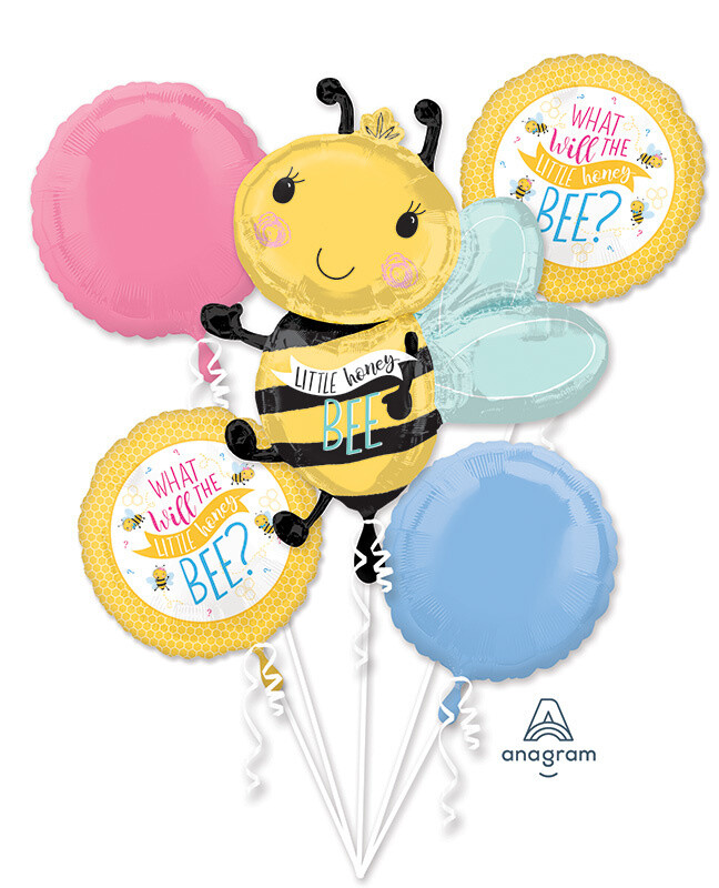 Foil Balloon-5pcs Bouquet-What will the Honey Bee?