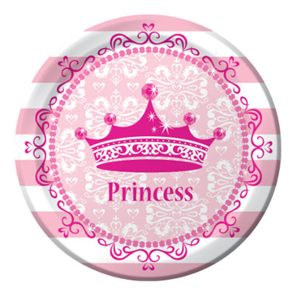 Luncheon Paper Plates-Pink Princess Royalty-8pk-9&quot;