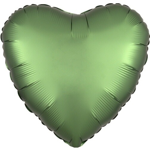 Foil Balloon-Satin Luxe Heart Emerald Green-18&quot;