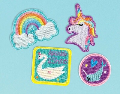 Party Favor-Patches-Magical Unicorn-Rainbow-4pk