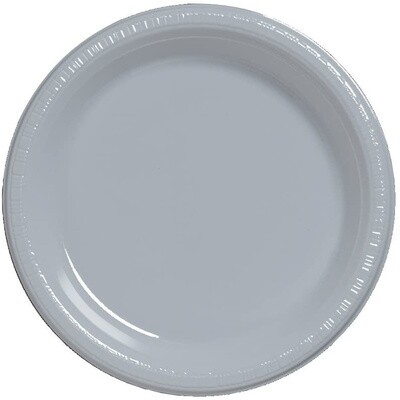 Plates-Plastic-Shimmering Silver-10.25 in-20ct