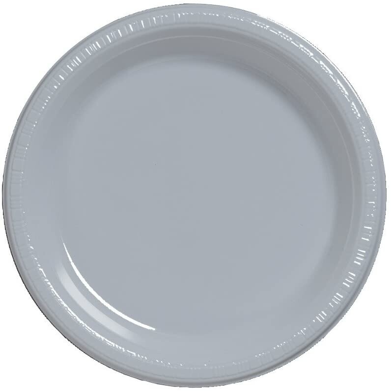 Plates-Plastic-Shimmering Silver-10.25 in-20ct