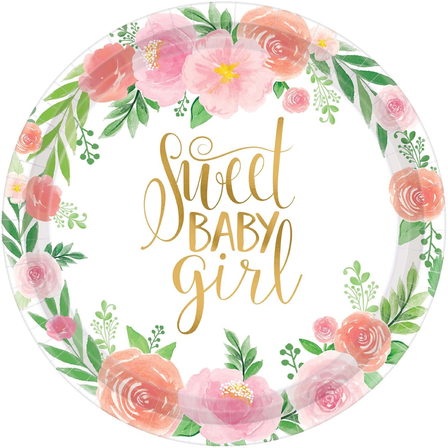 Dinner Paper Plates-Floral Baby-8pk-10.5&quot;