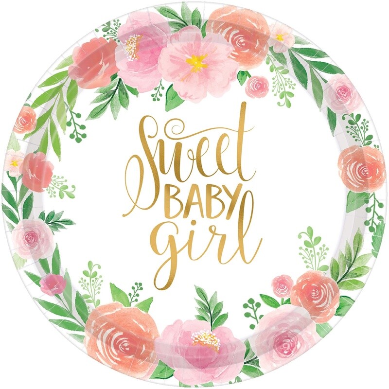 Dinner Paper Plates-Floral Baby-8pk-10.5&quot;