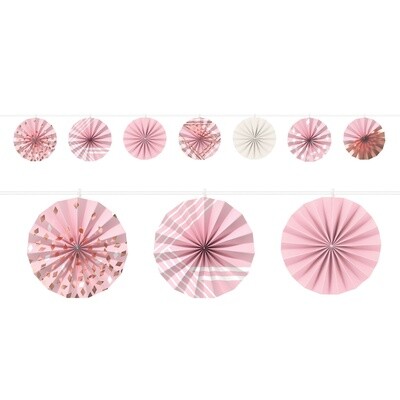 Paper Fan Garland - Rose Gold Blush