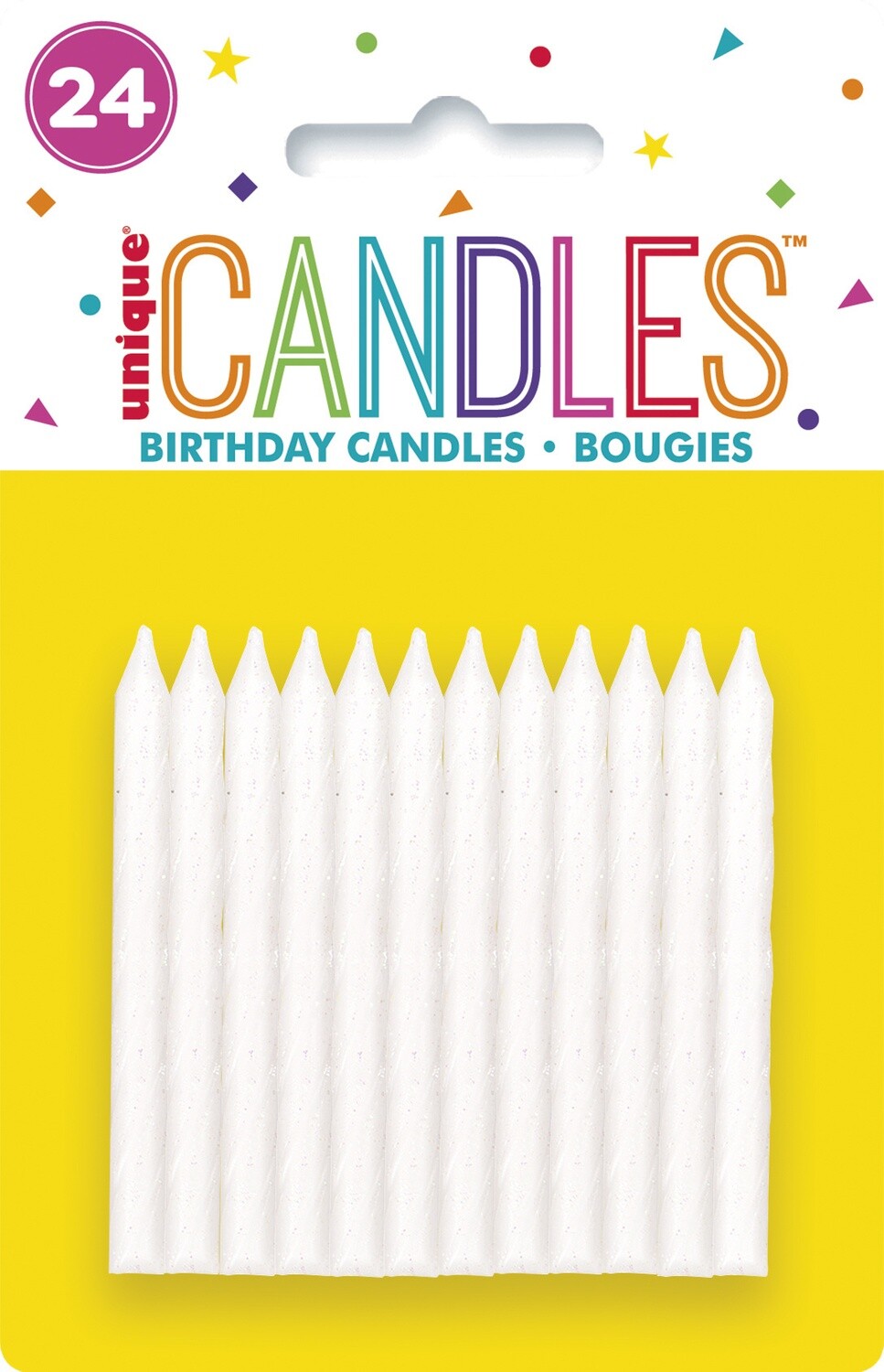 Iridescent Glitter Spiral Birthday Candles-24pk