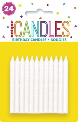 Iridescent Glitter Spiral Birthday Candles-24pk