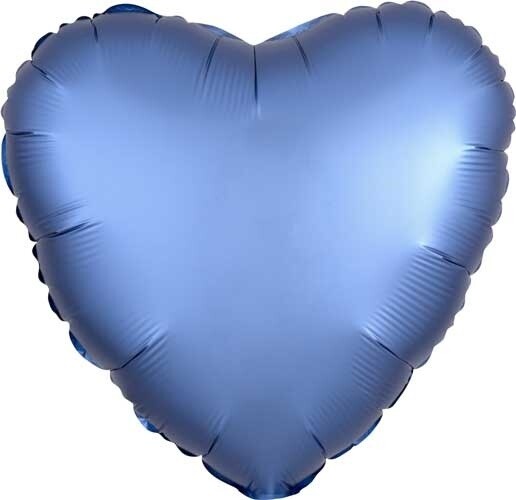 Foil Balloon - Satin Luxe Azure Blue - Heart - 18&quot;