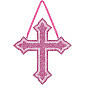 Sign- Foam Glitter Cross-Pink