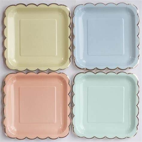 Beverage Paper Plates-Assorted Scalloped